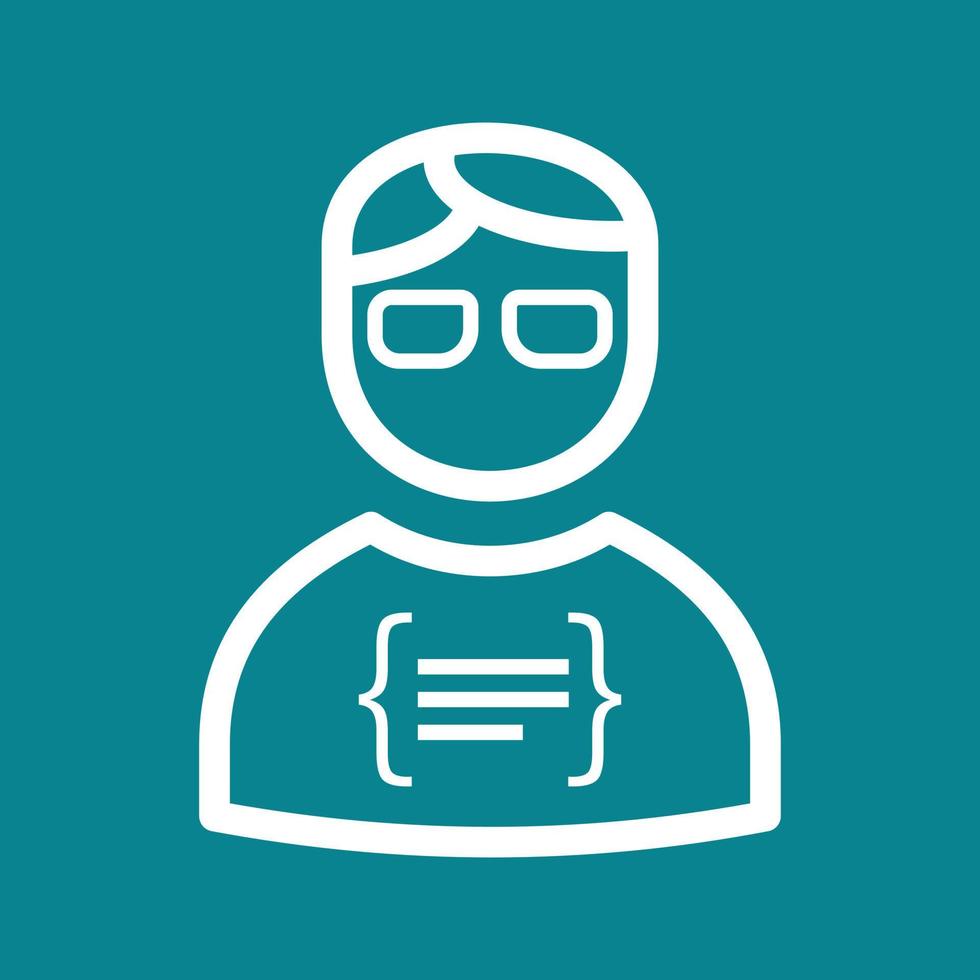 Programmer Line Color Background Icon vector