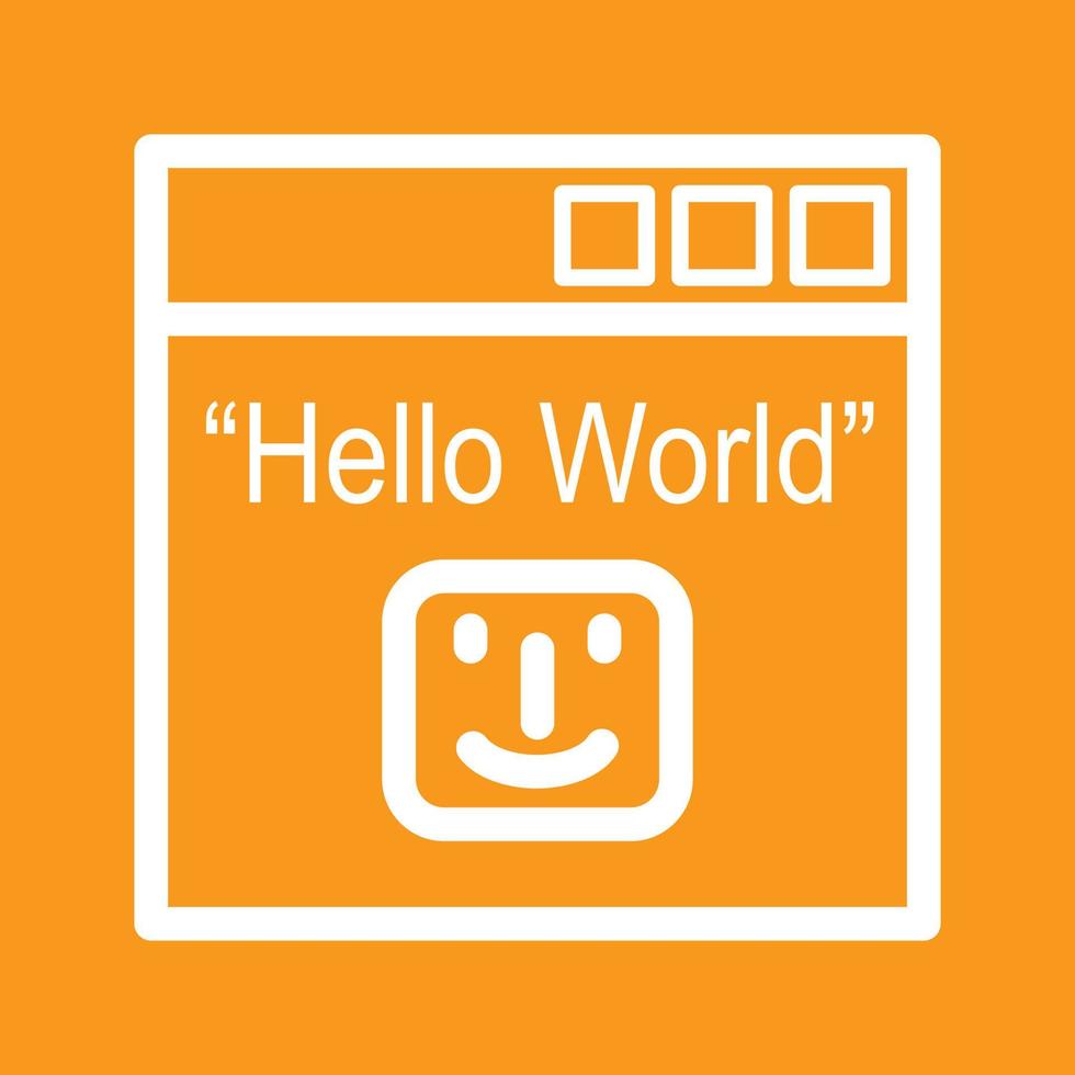 Hello World Program Line Color Background Icon 16729293 Vector Art at ...