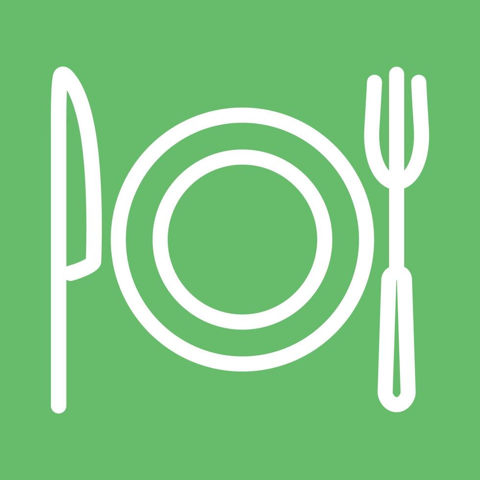 Plate with fork and knife Line Color Background Icon vector