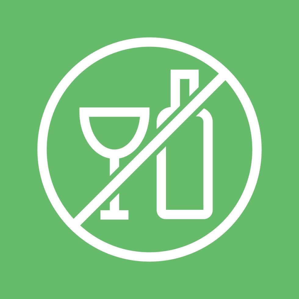 No Drinking Line Color Background Icon vector