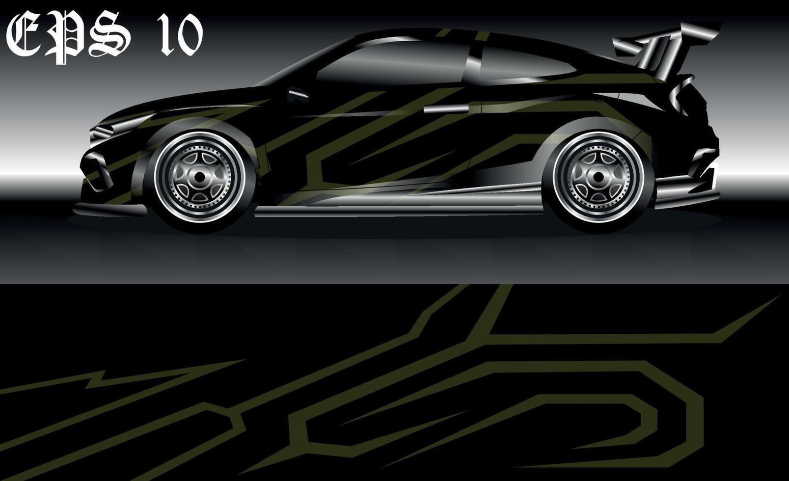 Car wrap design vector, truck and cargo van decal. Graphic abstract stripe racing background designs for vehicle, rally, race, off road car, adventure and livery car. vector