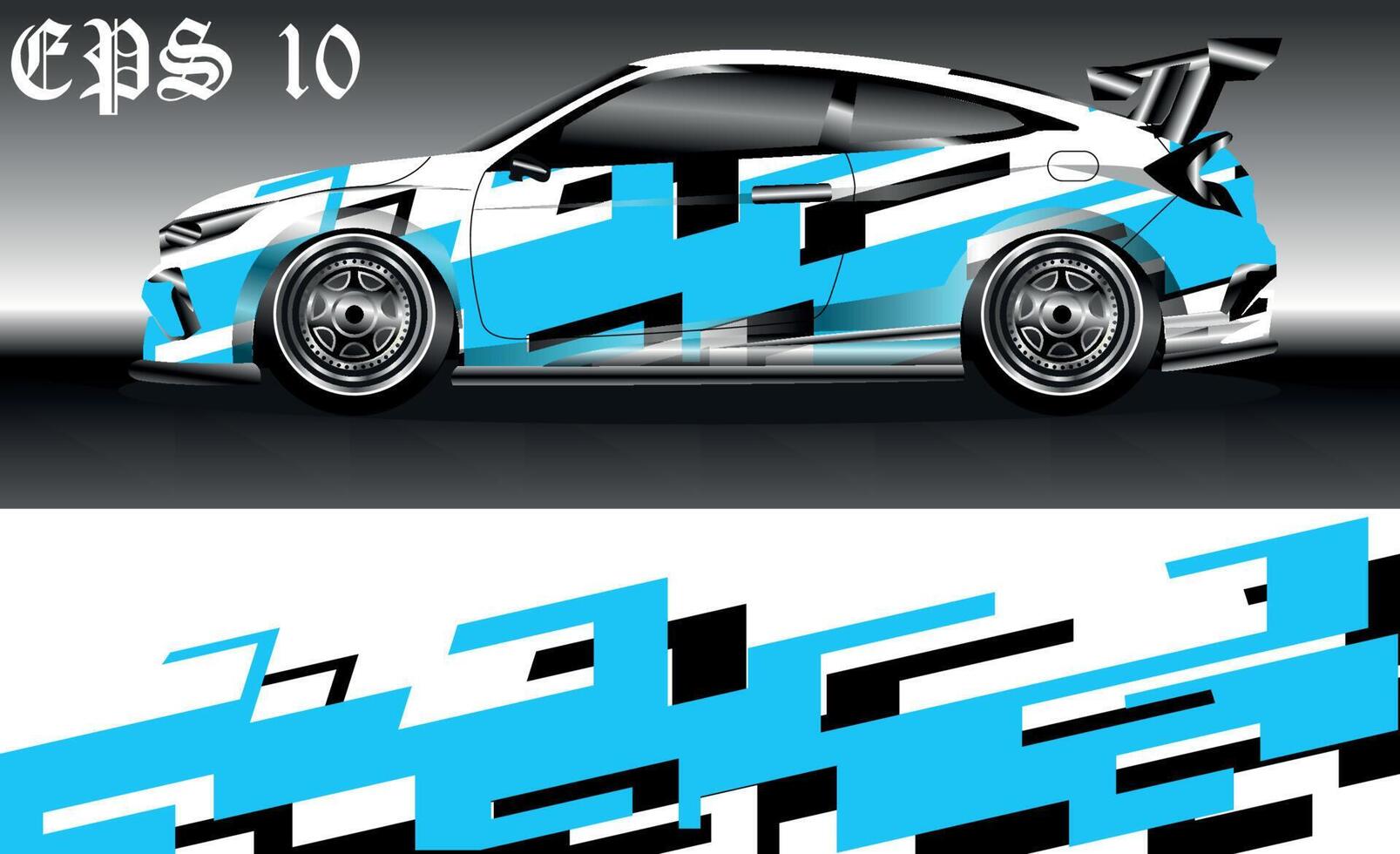 vector de diseño de envoltura de coche, calcomanía de camión y furgoneta de carga. Diseños de fondo de carreras de rayas abstractas gráficas para vehículos, rallyes, carreras, vehículos todoterreno, aventuras y vehículos de librea.