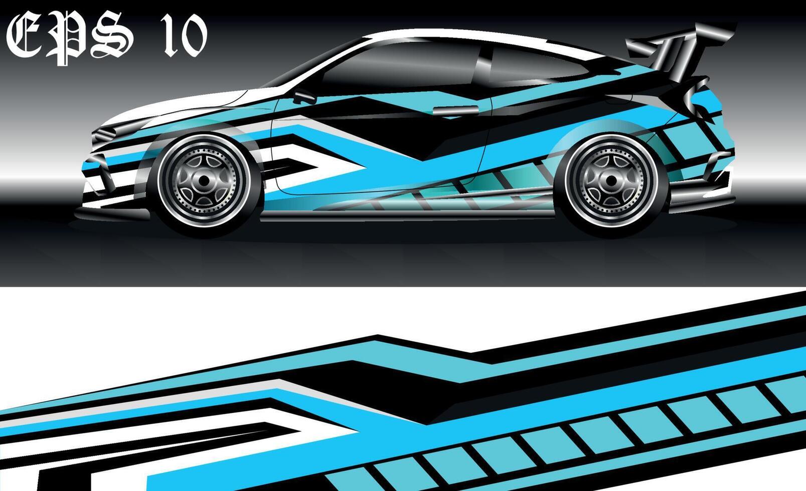 vector de diseño de envoltura de coche, calcomanía de camión y furgoneta de carga. Diseños de fondo de carreras de rayas abstractas gráficas para vehículos, rallyes, carreras, vehículos todoterreno, aventuras y vehículos de librea.