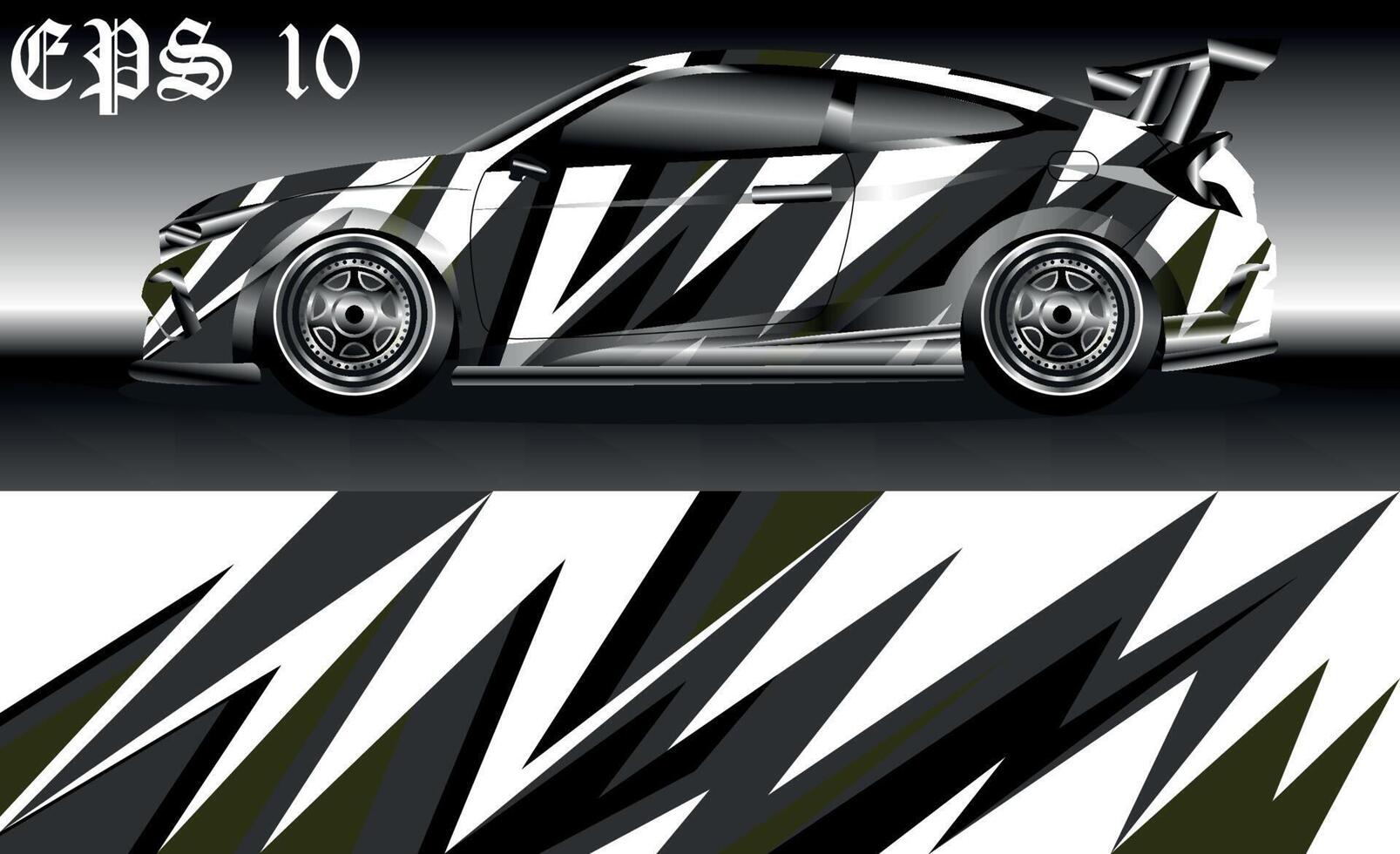 Car wrap design vector, truck and cargo van decal. Graphic abstract stripe racing background designs for vehicle, rally, race, off road car, adventure and livery car. vector