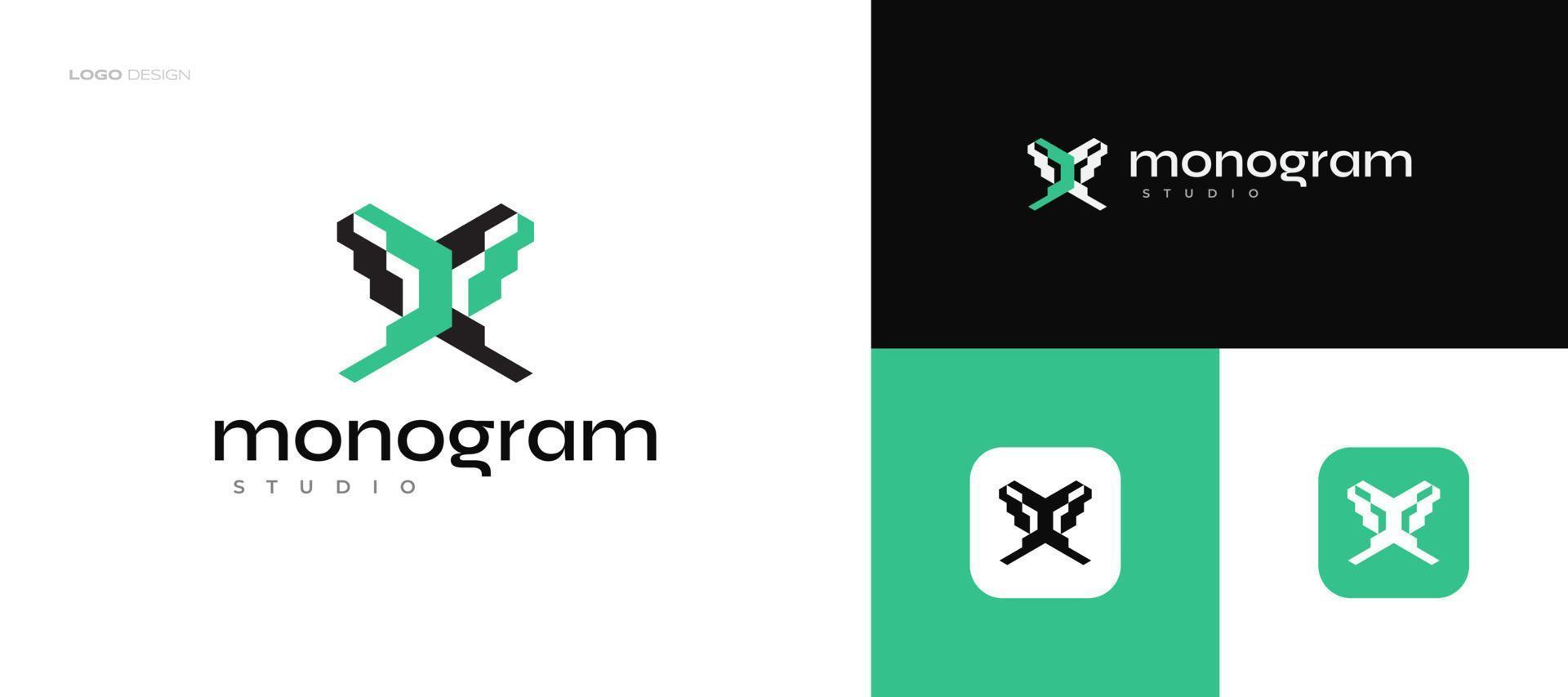 Abstract and Modern Letter X Logo Design for Business and Technology Brand Identity vector
