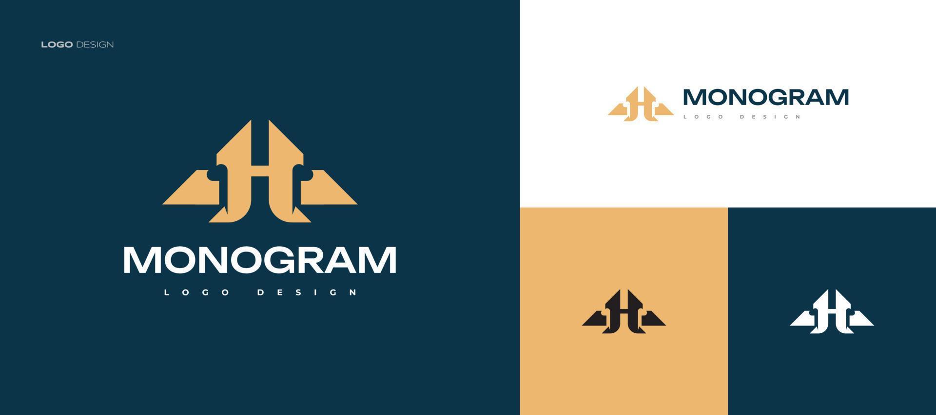 Initial Letter H and A Logo Design with Abstract and Luxury Concept. HA or AH Monogram Logo for Business and Brand Logo vector