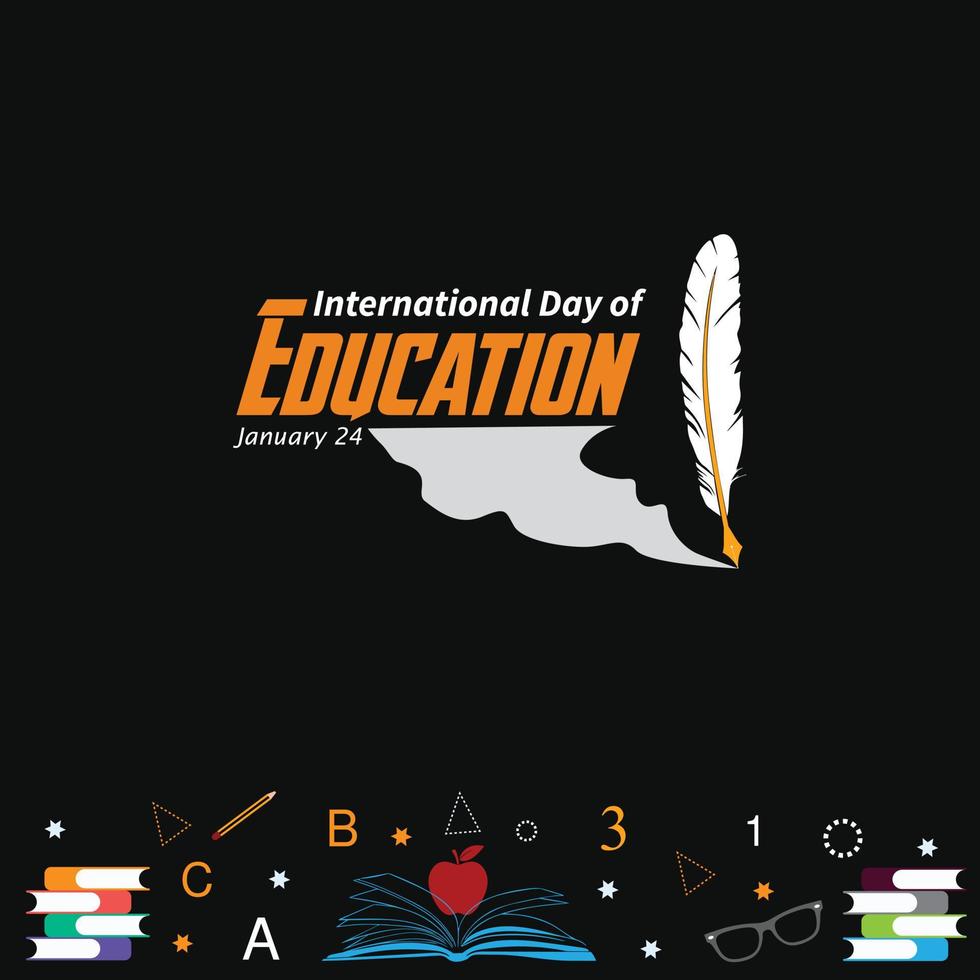 International Education Day, 24 January. Reading imagination concept for education holiday. vector Illustration.