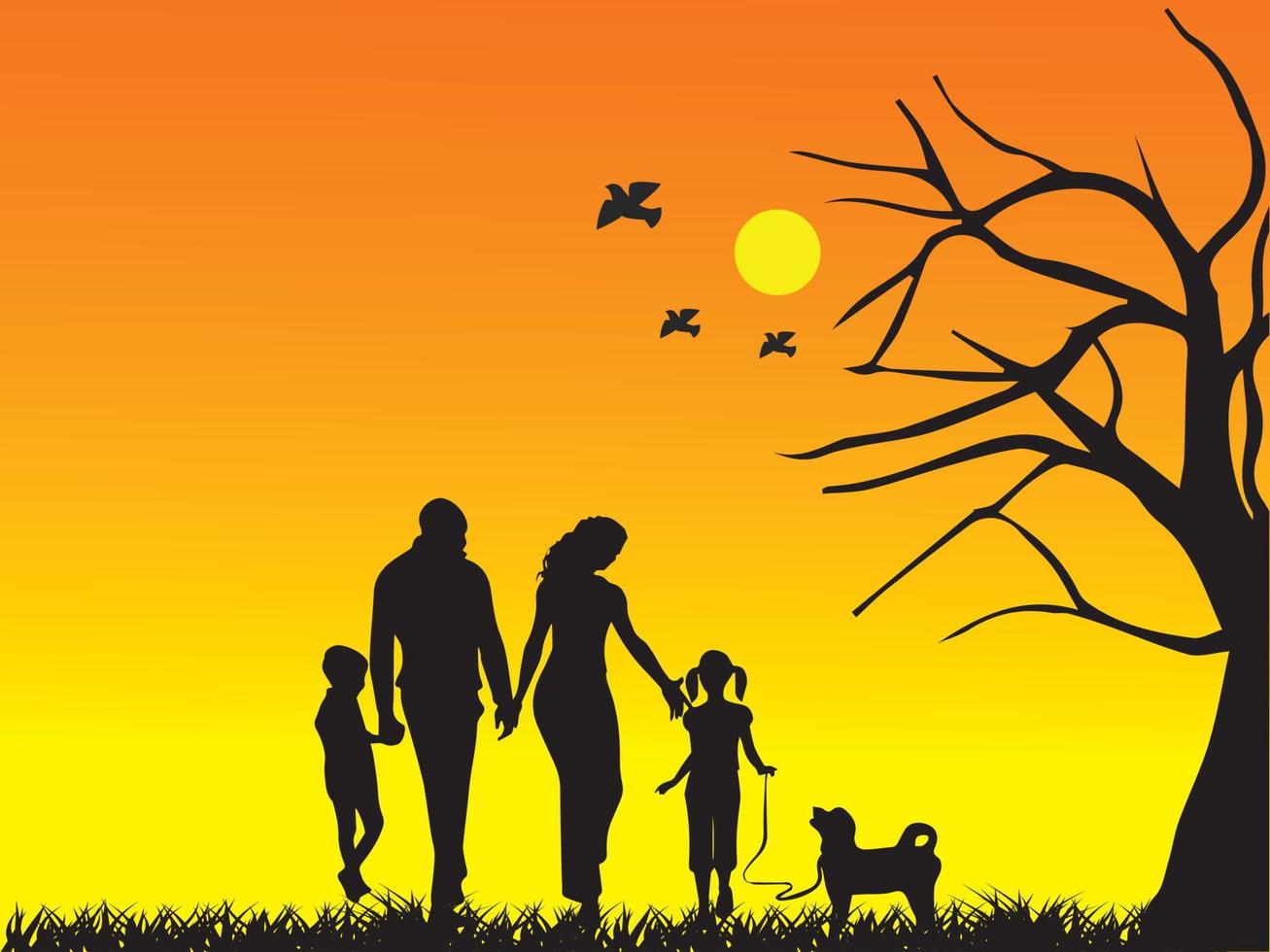 Global Family day- covid-19 family stay on home. stay with family stay safe. Vector illustration.