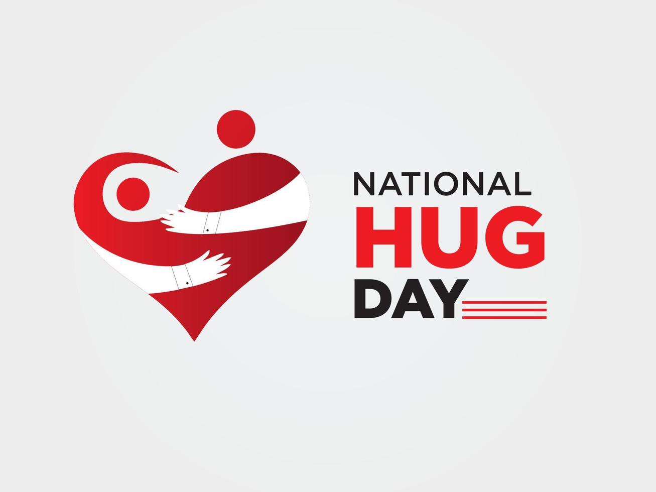 National Hug Day. 21 january. Suitable for greeting card poster and banner.  Vector Illustration.