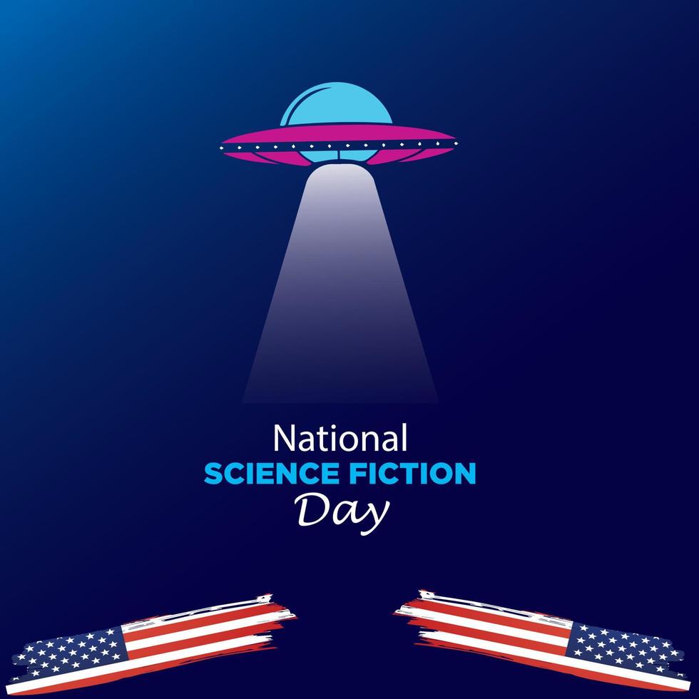National Science Fiction Day. January 2. Holiday concept. Suitable for greeting card poster and banner. Vector Illustration