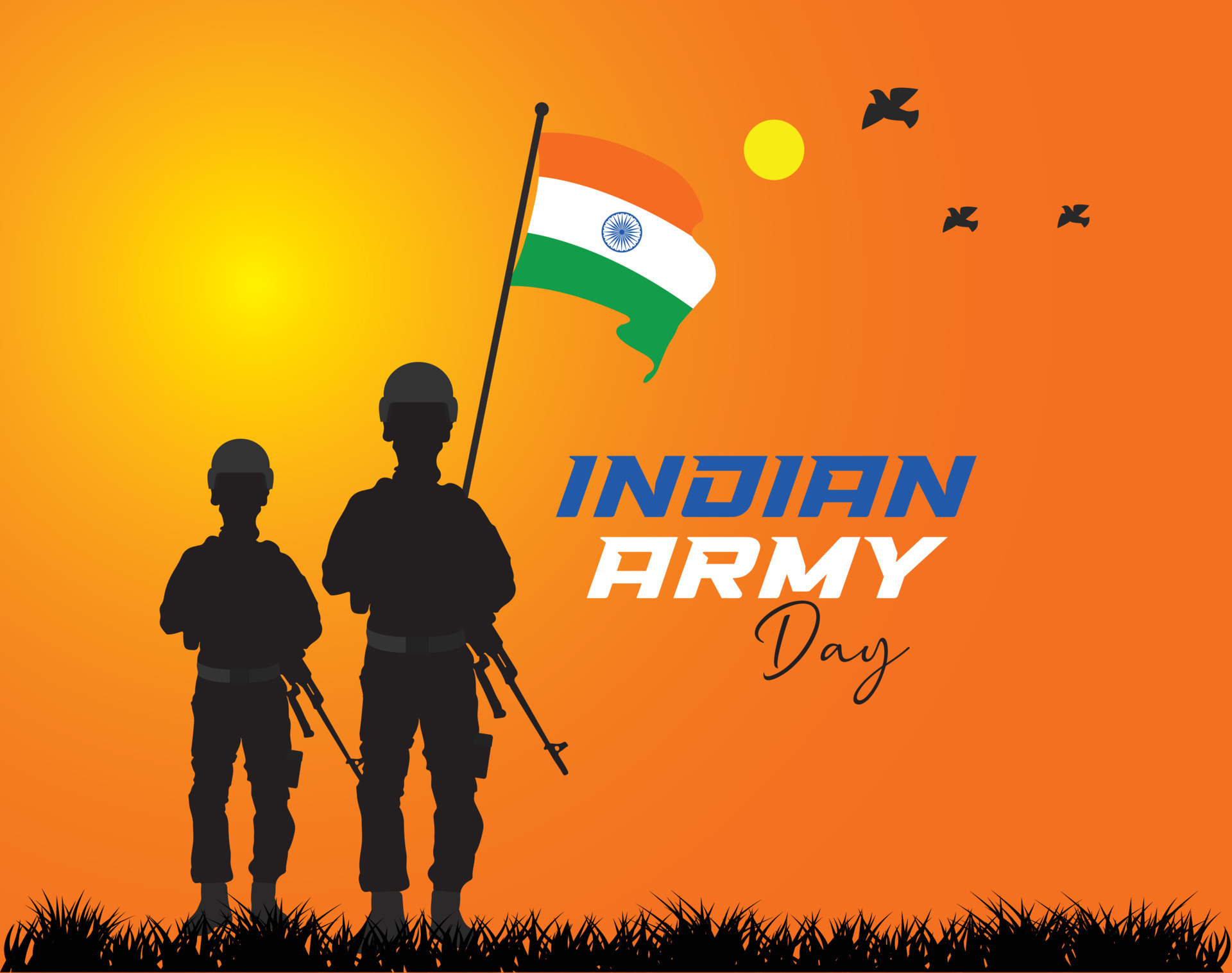 Indian Army Day. January 15th. Indian defense day Celebration concept. Template for background