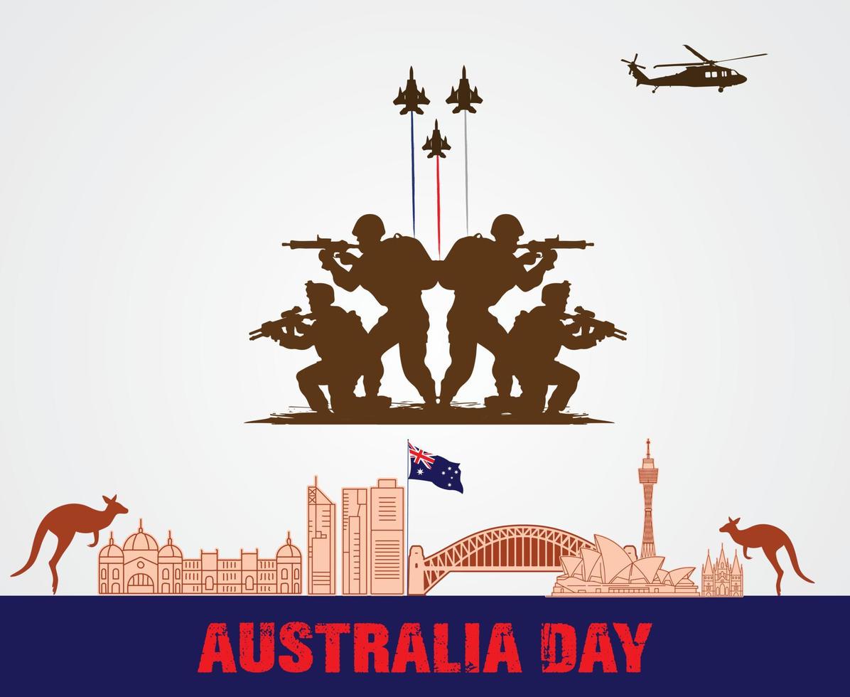 feliz dia de australia 26 de enero. plantilla para fondo, pancarta, tarjeta, póster. ilustración vectorial vector