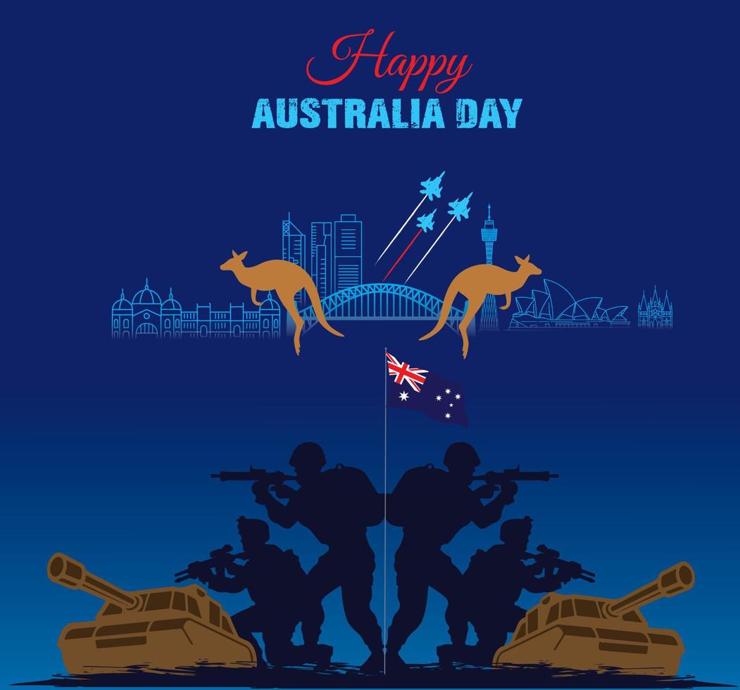 Happy Australia Day. 26 January. Template for background, banner, card, poster. vector illustration.