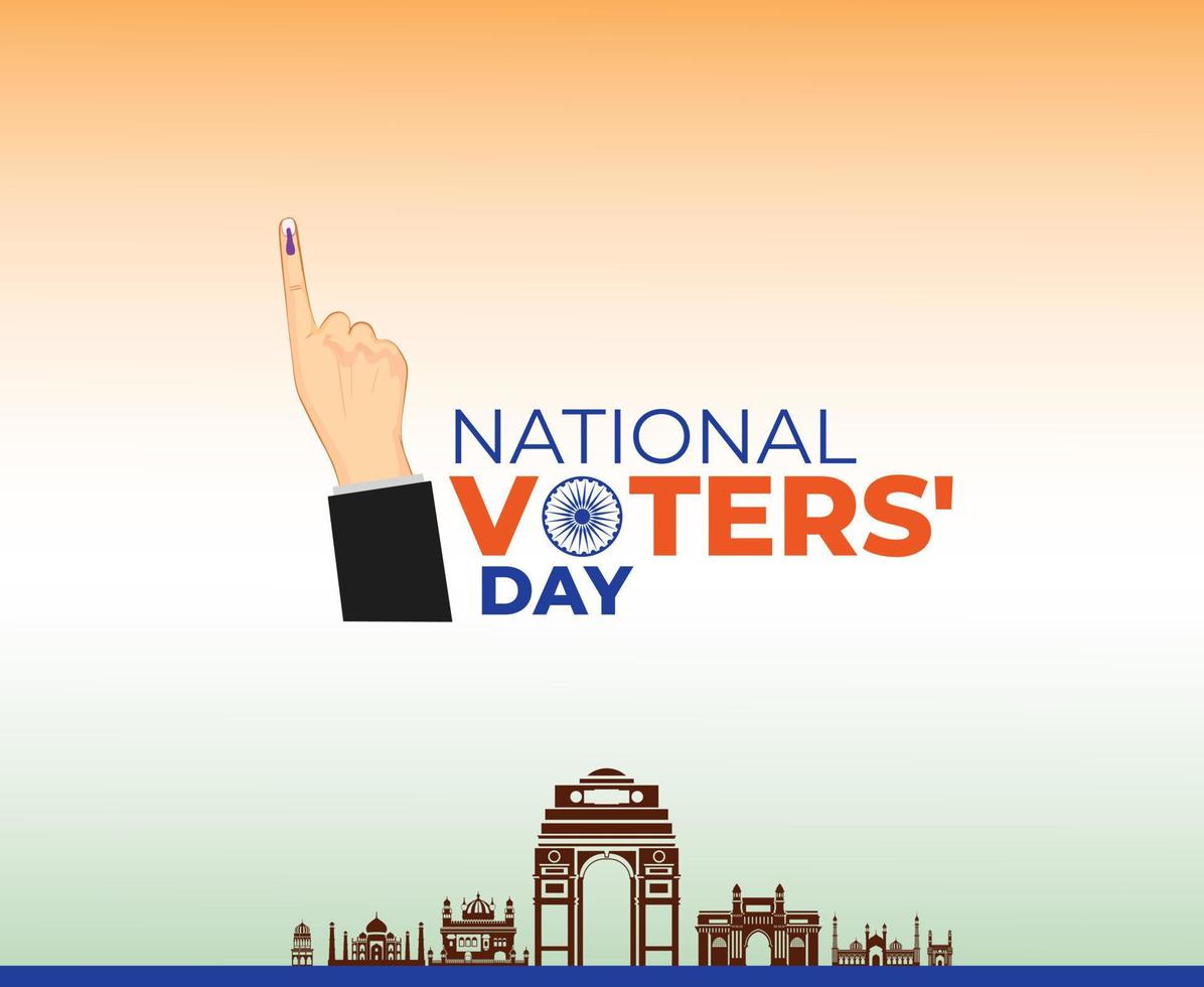 National Voters' Day India. Flag color Background for greeting, social media posting, January 25 India National Voters day. Vector illustration.