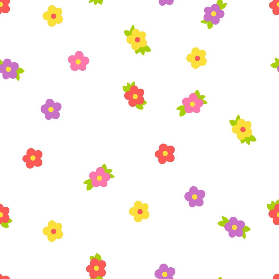 Seamless pattern flower  flat art vector