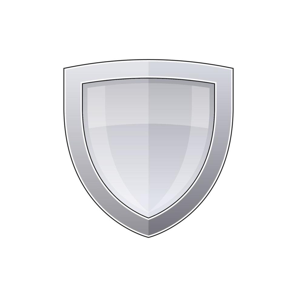 Silver vector shields isolated