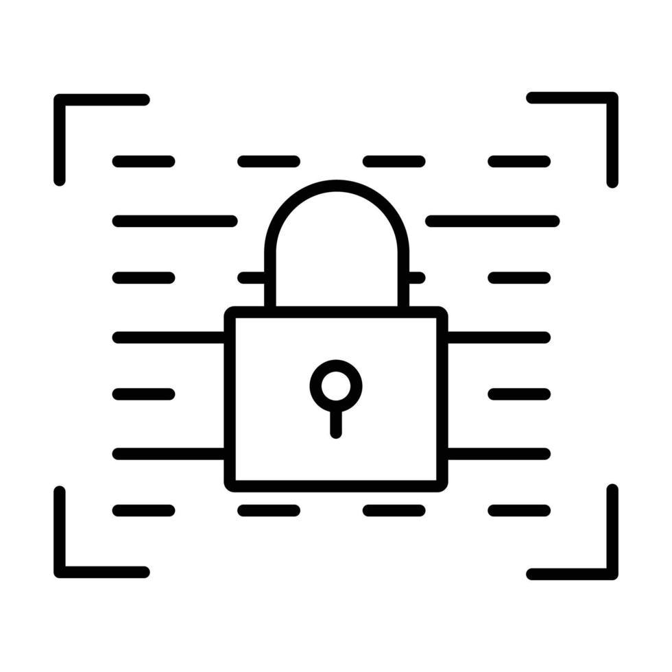 Programming lock icon illustration. Padlock, safety. icon related to developer. Line icon style. suitable for apps, websites, mobile apps. Simple vector design editable