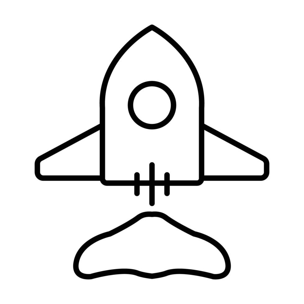 Rocket icon Illustration. suitable for start up icon. icon related to developer. Line icon style. suitable for apps, websites, mobile apps. Simple vector design editable