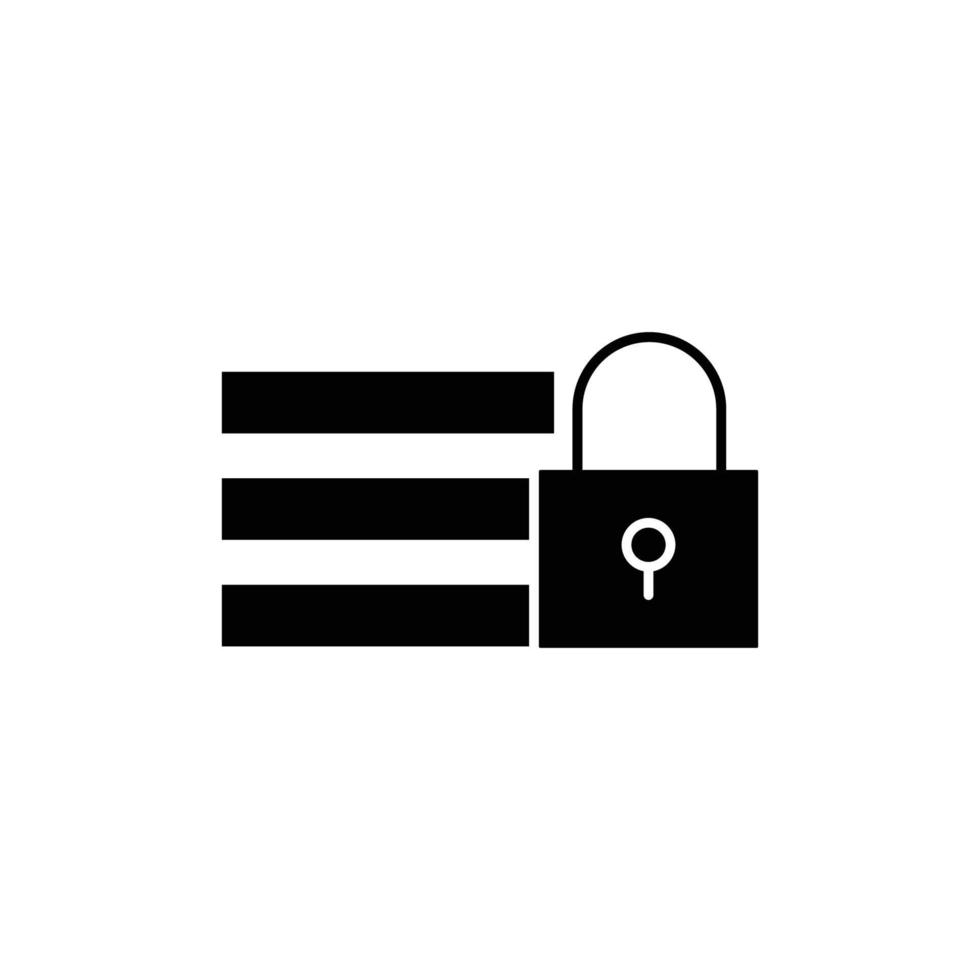 Big data lock icon illustration. Padlock, safety. icon related to developer. Glyph icon style. suitable for apps, websites, mobile apps. Simple vector design editable