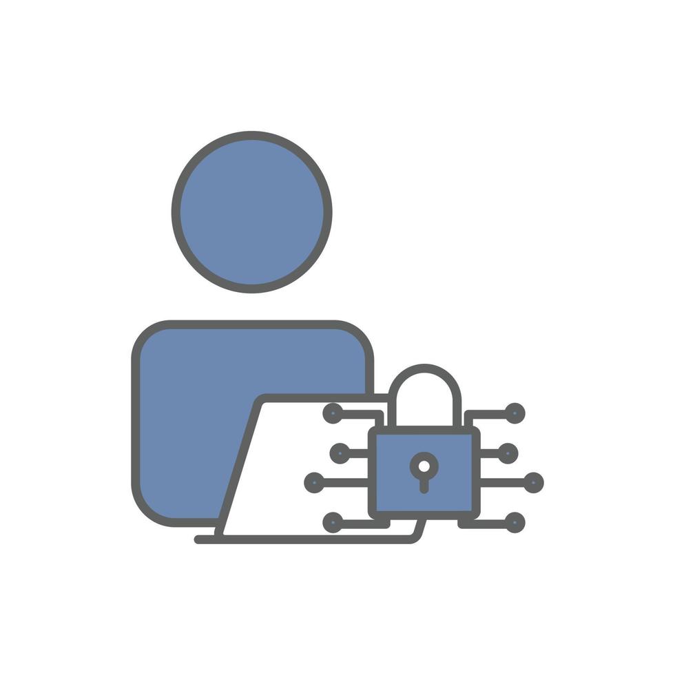 Programmer icon illustration lock cyber. icon related to developer. Two tone icon style. suitable for apps, websites, mobile apps. Simple vector design editable