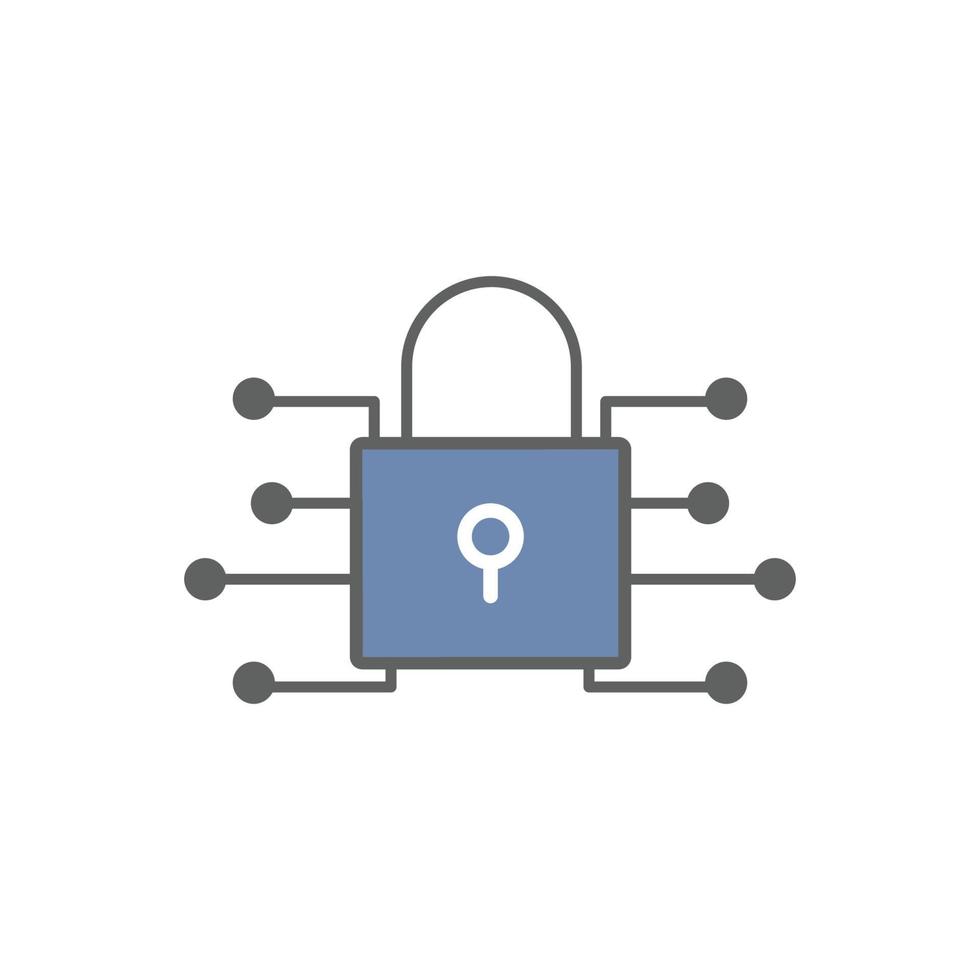 Padlock icon Illustration. suitable for cyber security icon. icon related to developer. Two tone icon style. suitable for apps, websites, mobile apps. Simple vector design editable