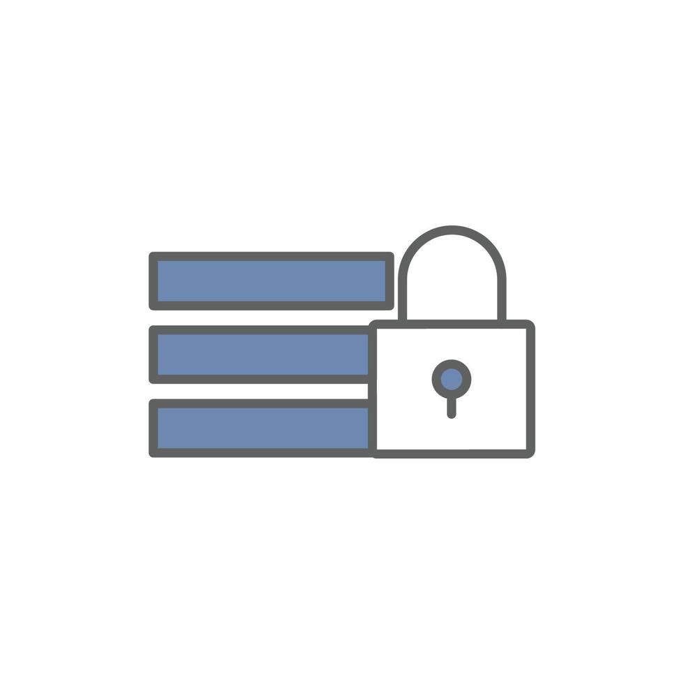 Big data lock icon illustration. Padlock, safety. icon related to developer. Two tone icon style. suitable for apps, websites, mobile apps. Simple vector design editable