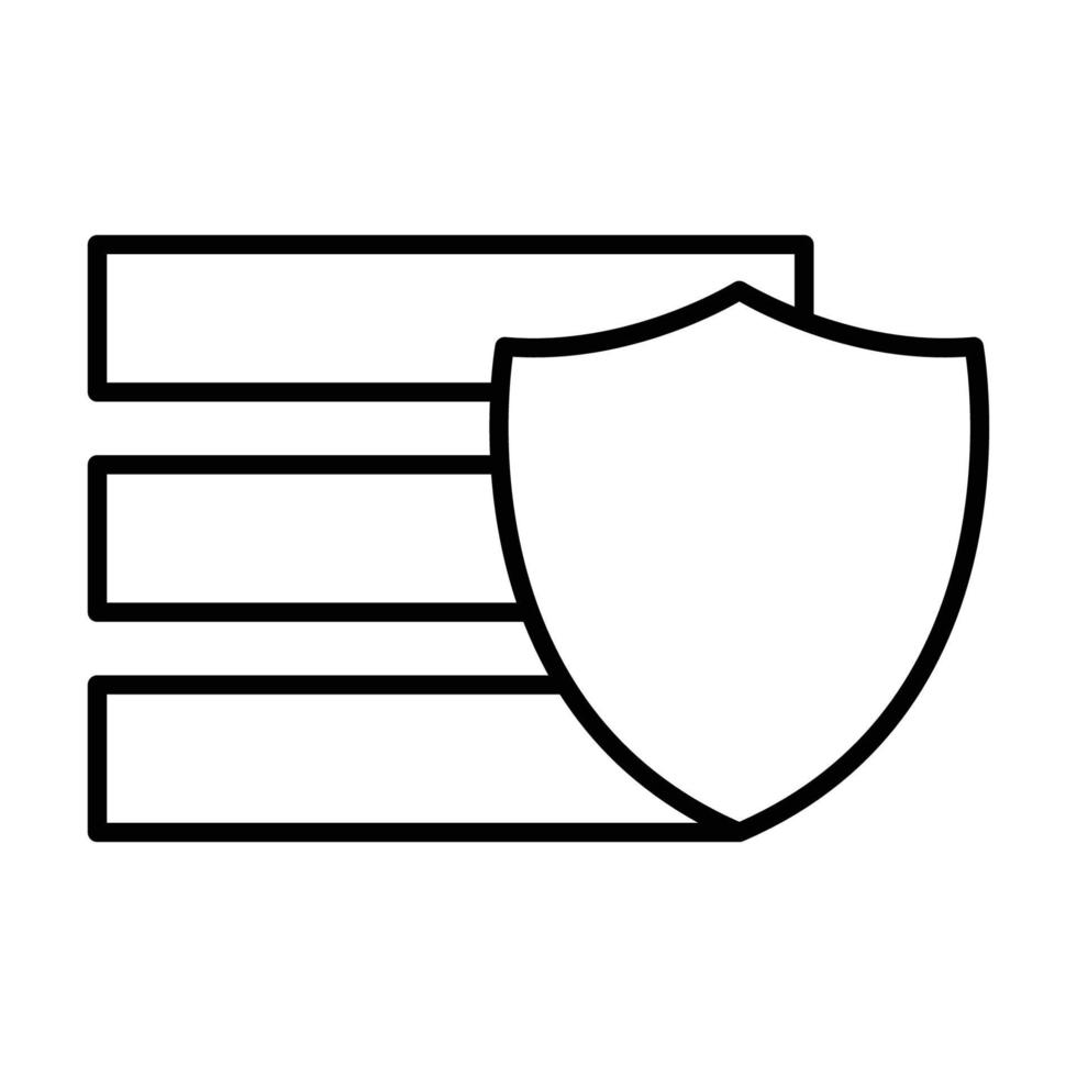 Big data security icon illustration. shield, safety. icon related to developer. Line icon style. suitable for apps, websites, mobile apps. Simple vector design editable