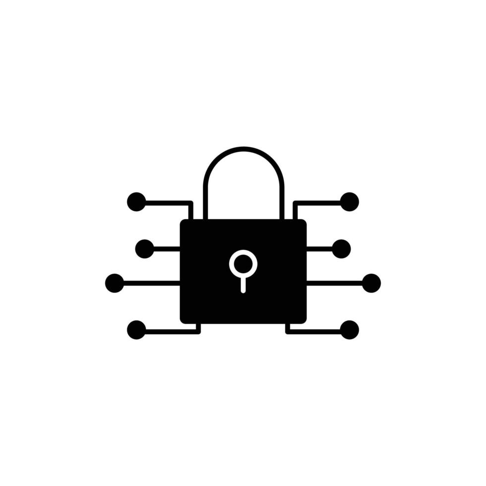 Padlock icon Illustration. suitable for cyber security icon. icon related to developer. Glyph icon style. suitable for apps, websites, mobile apps. Simple vector design editable