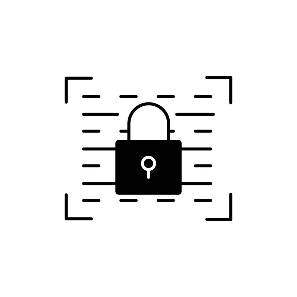 Programming lock icon illustration. Padlock, safety. icon related to developer. Glyph icon style. suitable for apps, websites, mobile apps. Simple vector design editable