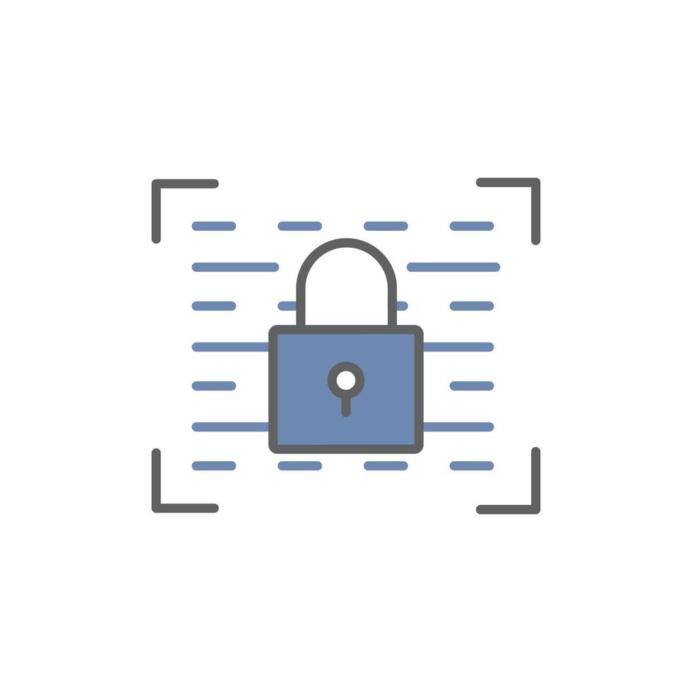 Programming lock icon illustration. Padlock, safety. icon related to developer. Two tone icon style. suitable for apps, websites, mobile apps. Simple vector design editable