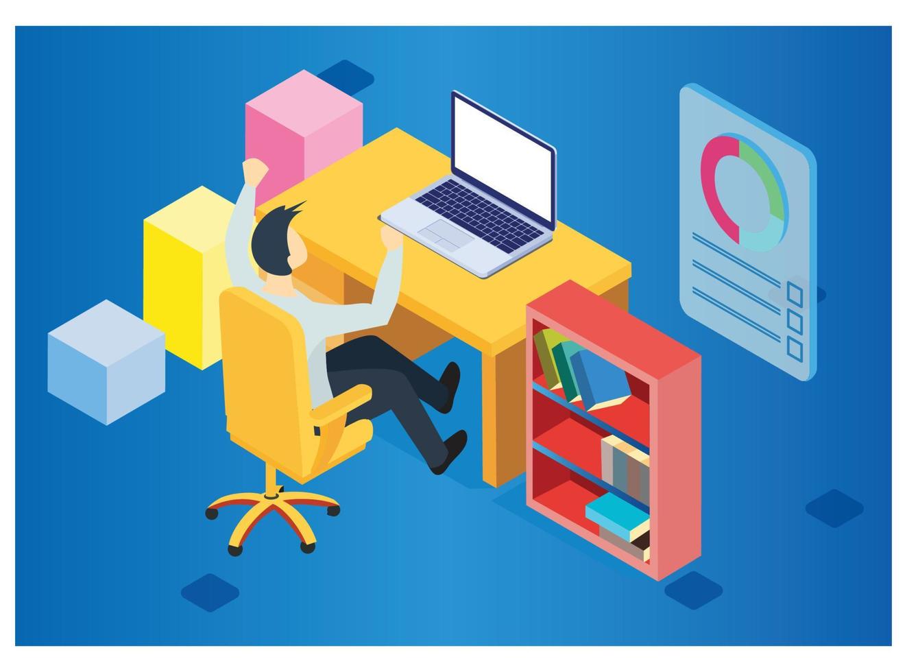 Modern Isometric Data Analysis Illustration, Web Banners, Suitable for Diagrams, Infographics, Book Illustration, Game Asset, And Other Graphic Related Assets vector