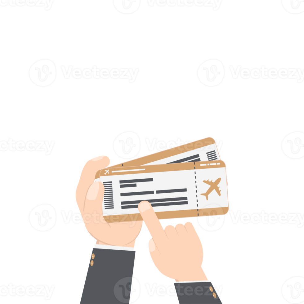 attività commerciale uomo mano Tenere aereo biglietto e passaporto png