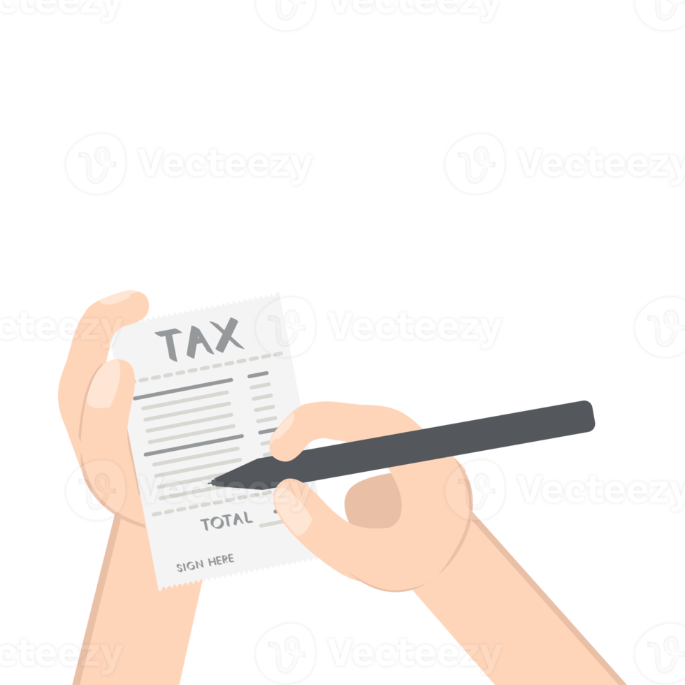 hand sign tax paper using pen png