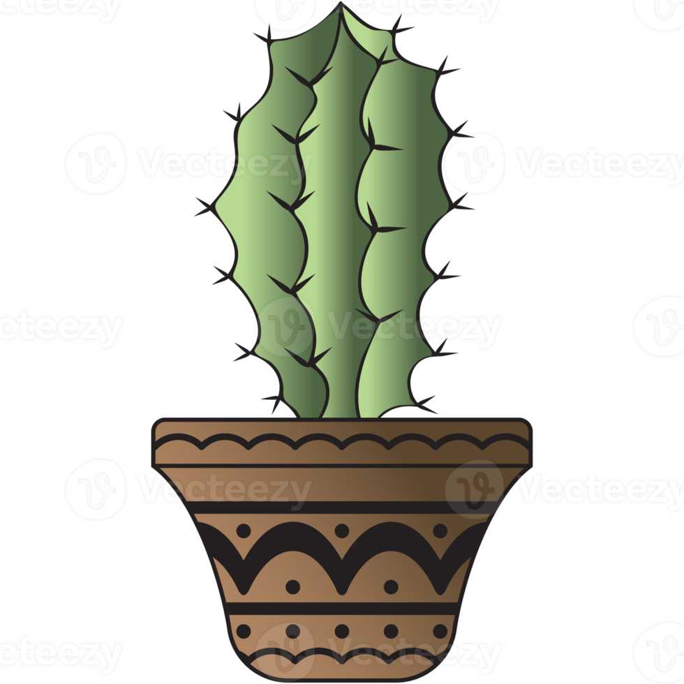 Aesthetic Vintage Cactus Plan Collection png