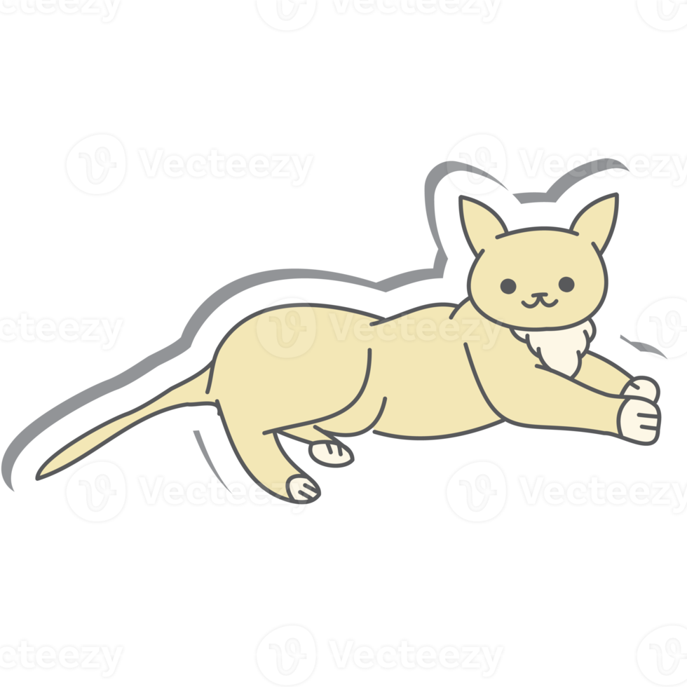 Aesthetic Cat Sticker Various Poses png