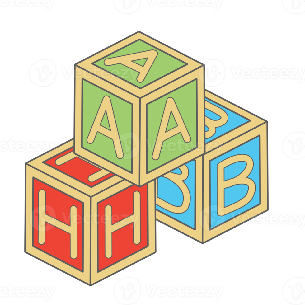Aesthetic Baby Born Letter Cube Toys Collection Set png