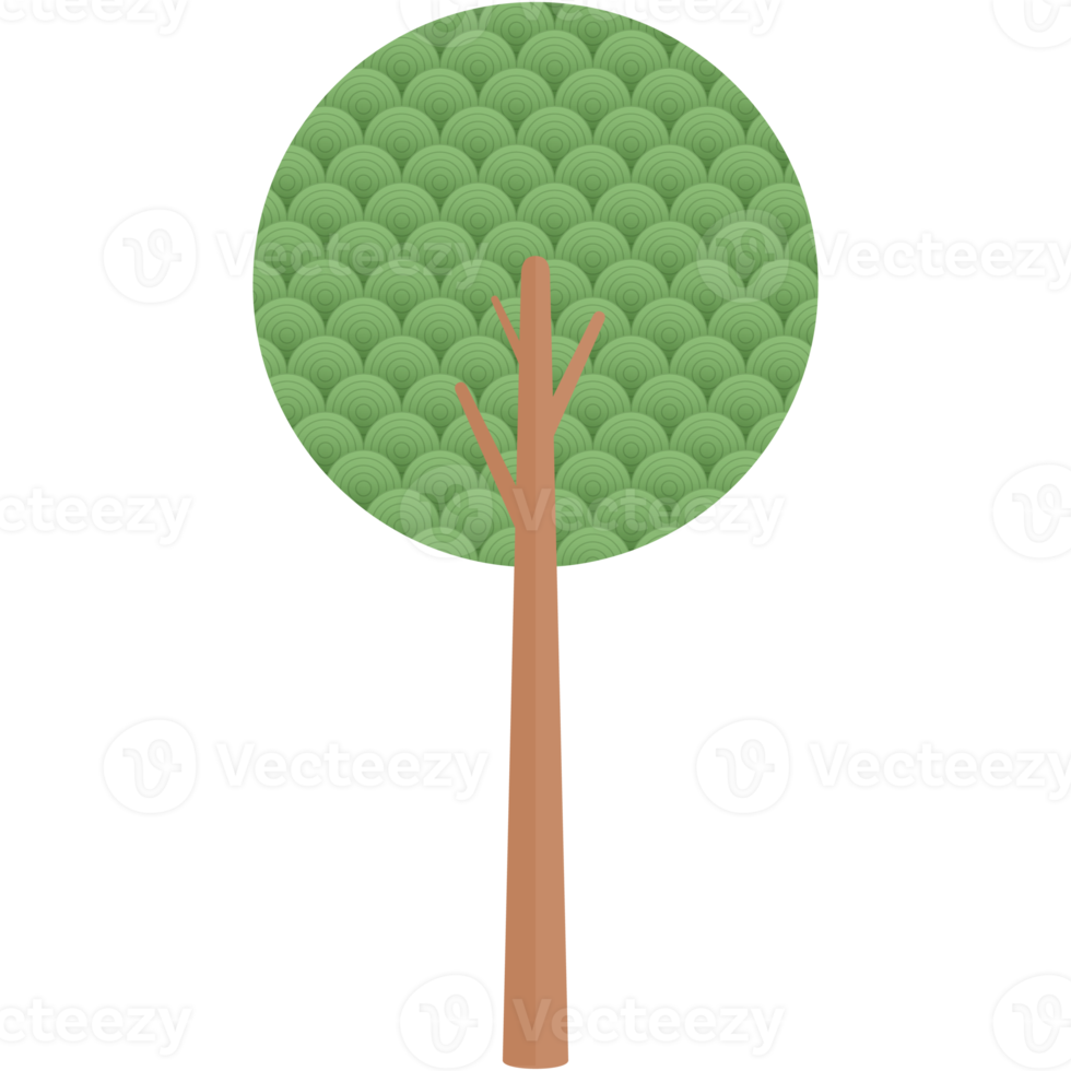 Flat Circle Themed Tree Nature Aesthetic Collection Set png