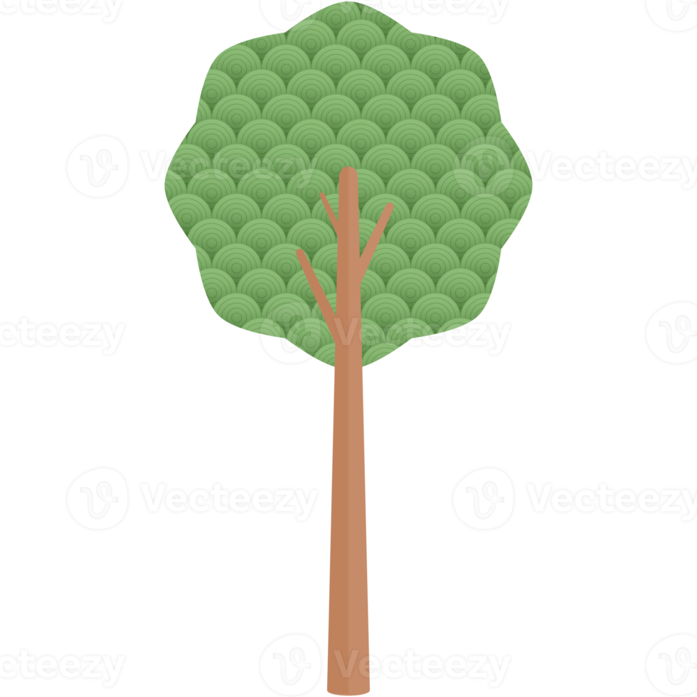 Flat Circle Themed Tree Nature Aesthetic Collection Set png