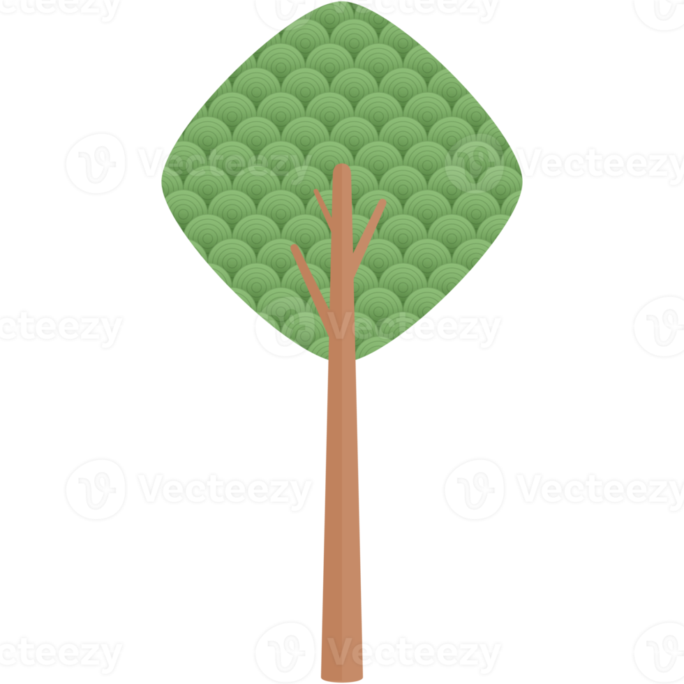 Flat Circle Themed Tree Nature Aesthetic Collection Set png