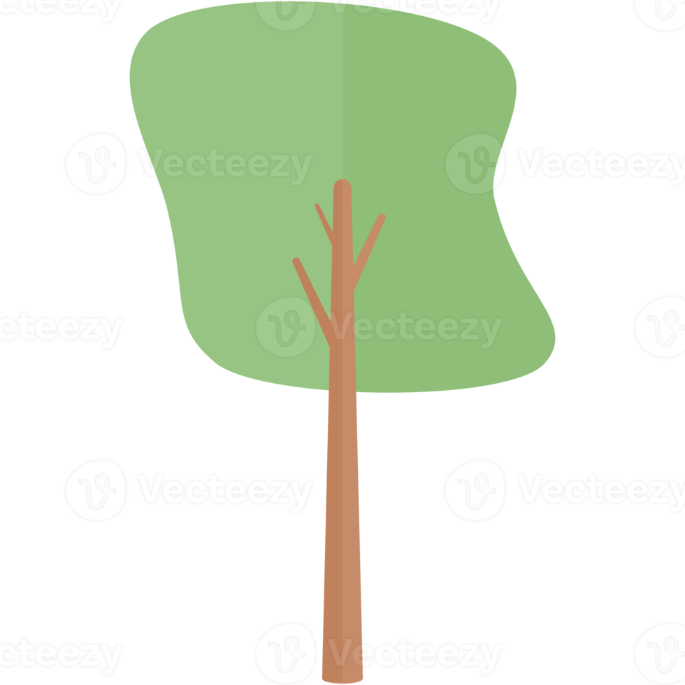 Flat Tree Nature Aesthetic Collection Set png