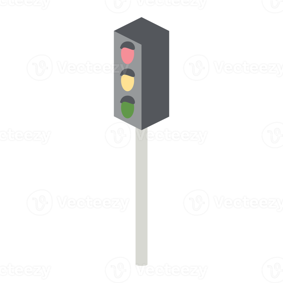 isometrische rood geel groen verkeer licht 3d universeel landschap verzameling reeks png