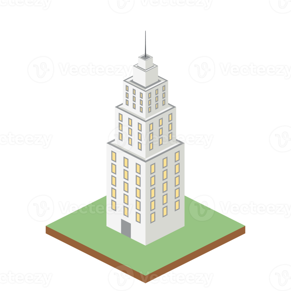 isometrisk skyskrapor 3d universell landskap samling uppsättning png