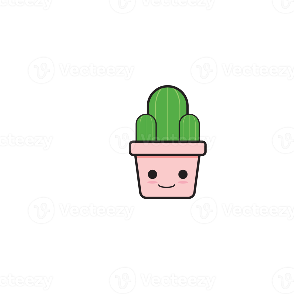 carino estetico emoticon cactus Piano collezione png