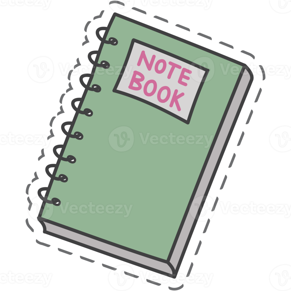 Aesthetic Notebook Sticker Back To School png