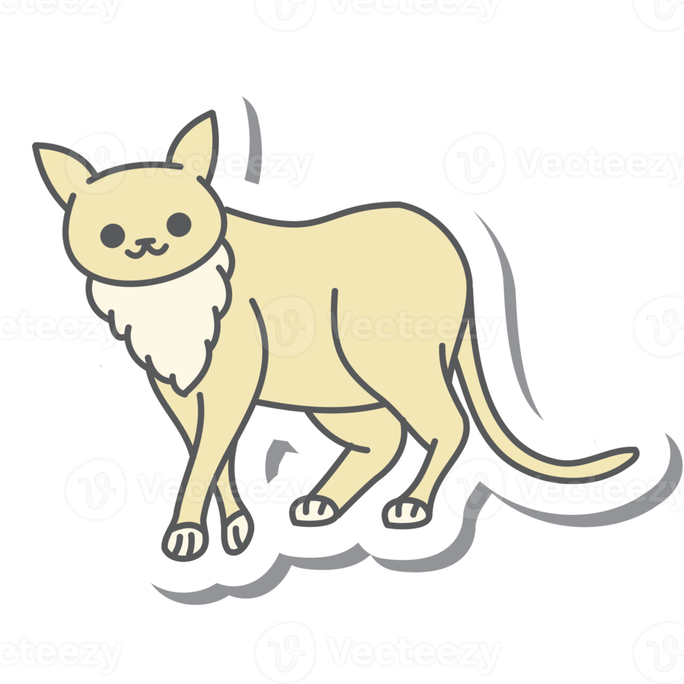 Aesthetic Cat Sticker Various Poses png