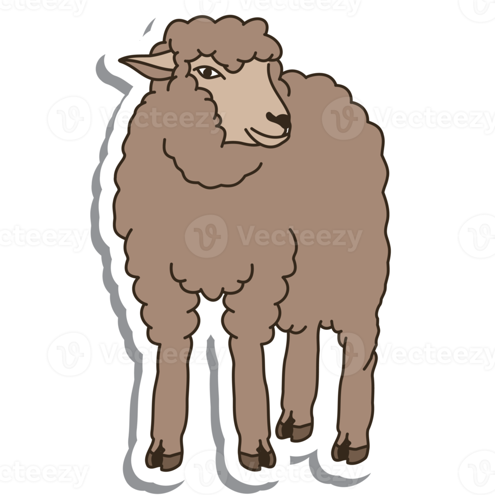Aesthetic Cute Sticker Cute Brown Sheep Bullet Journal png