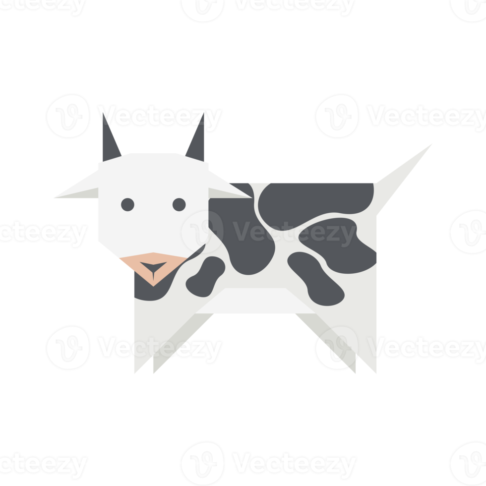 Cute Cow animal kingdom mammal flat design png