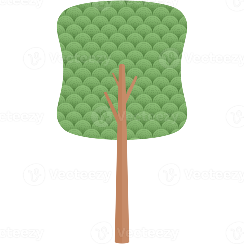 Flat Circle Themed Tree Nature Aesthetic Collection Set png