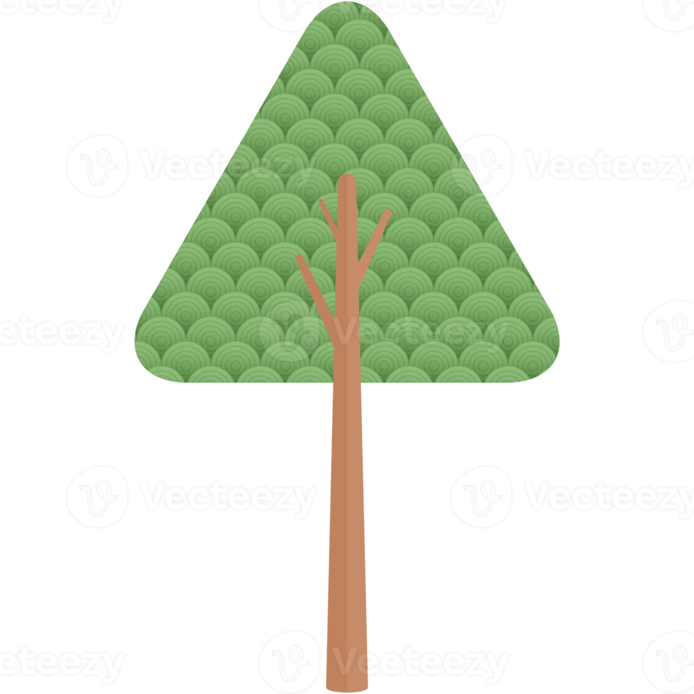 Flat Circle Themed Tree Nature Aesthetic Collection Set png