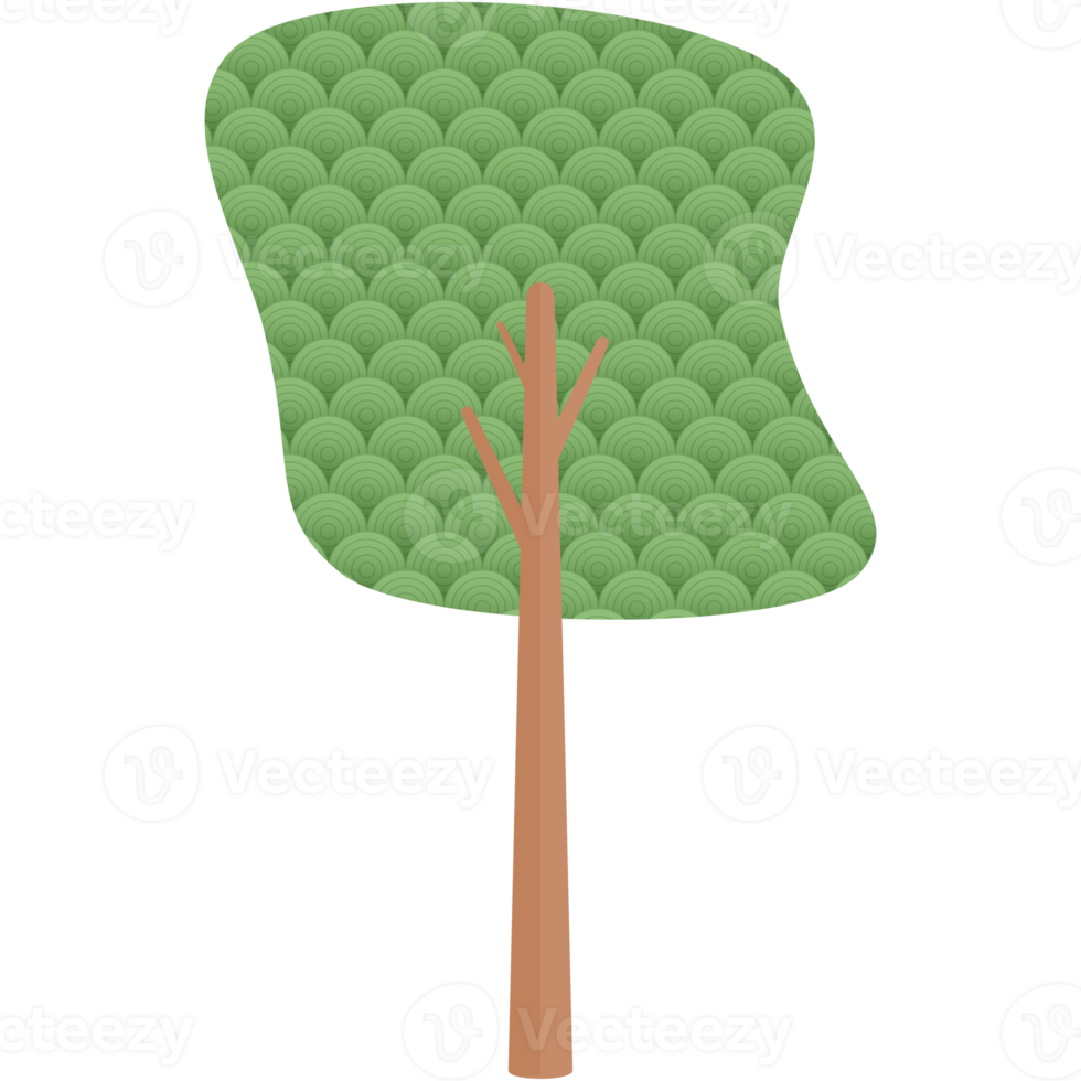 Flat Circle Themed Tree Nature Aesthetic Collection Set png